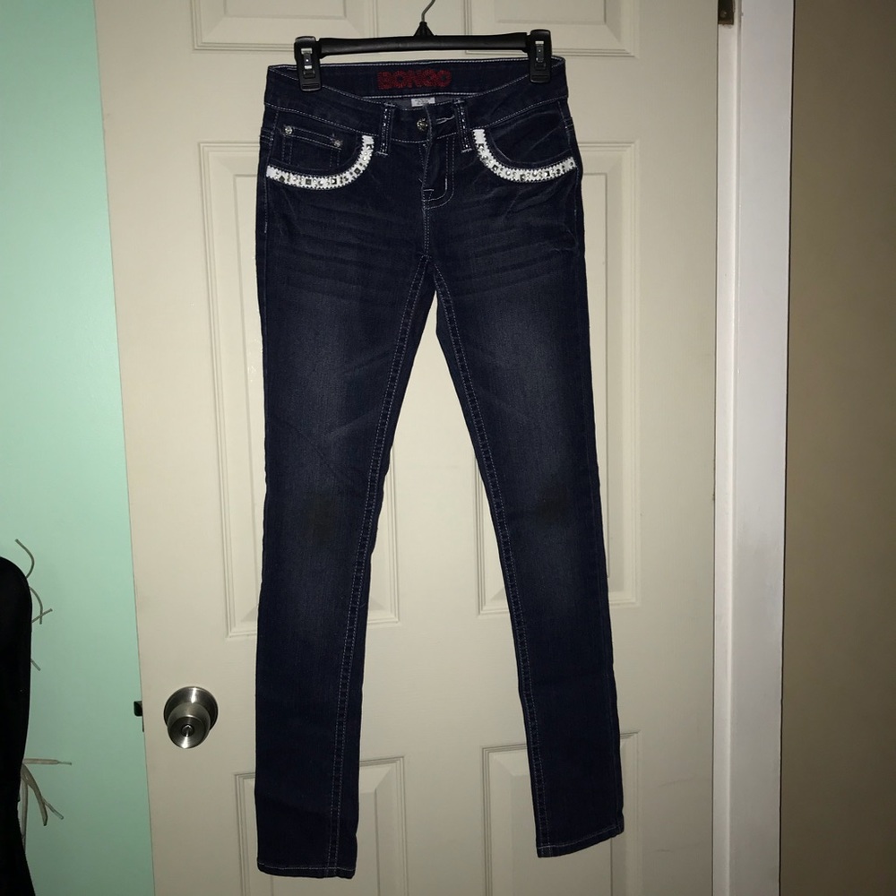 Bongo juniors white design w/ studs jeans
